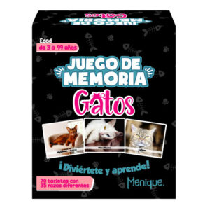juego de memoria bilingüe de gatos con 35 pares